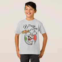 Pizza Time Boy's Basic T - Shirt