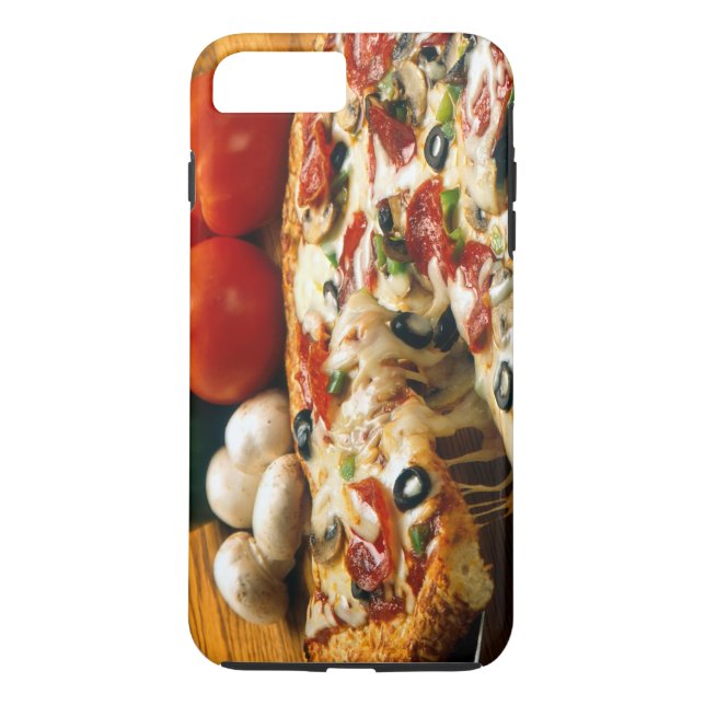 Pizza Tomaten Pilze Oliven Käse Case-Mate iPhone Hülle (Rückseite)