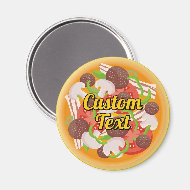 Pizza Top Magnet (Vorderseite/Rückseite)