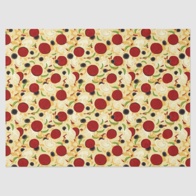 Pizza Toppings Pattern Seidenpapier (Vorderseite)