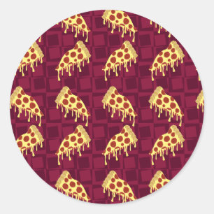 Pizza-Torten-Muster Runder Aufkleber
