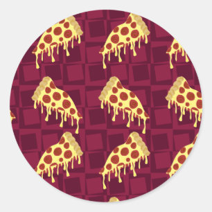 Pizza-Torten-Muster Runder Aufkleber