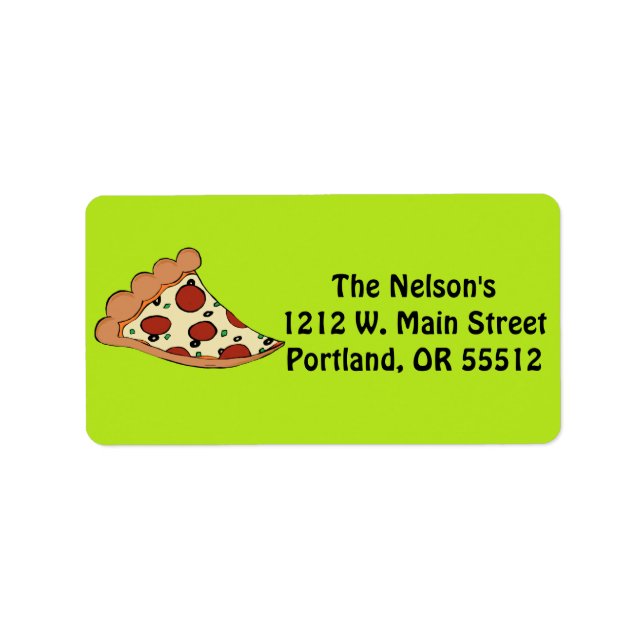 Pizza tranche étiquettes personnalisés (Devant)