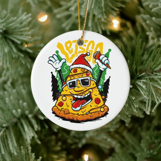 Pizza Tree Weihnachten Lights Merry Crustmas Weihn Keramik Ornament (Baum)
