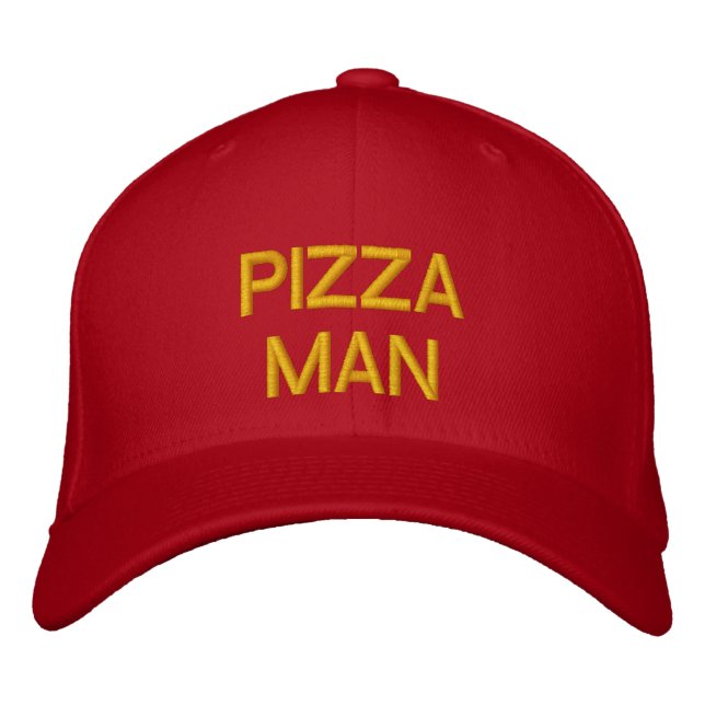 PIZZA-TYP - individuell anpassbare Baseballkappe Bestickte Kappe (Vorderseite)