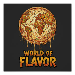 Pizza-Überlastungsplanet Poster