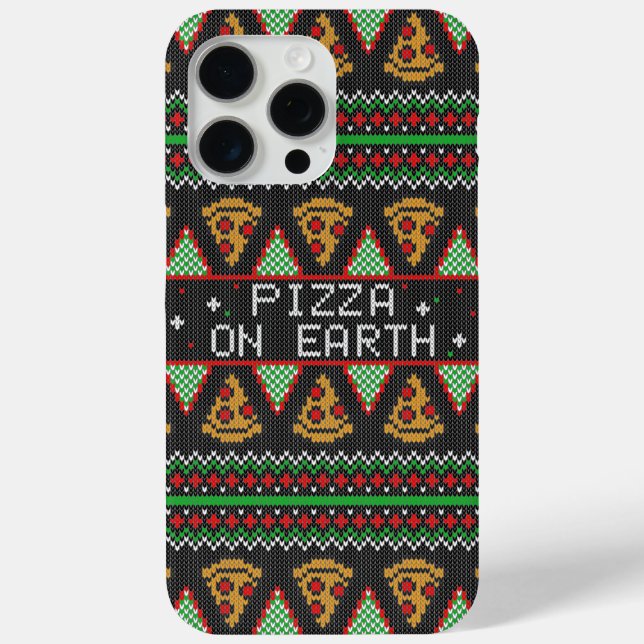 Pizza Ugly Christmas Sweater Case-Mate iPhone Hülle (Rückseite)