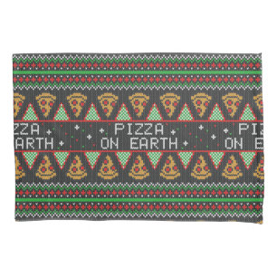 Pizza Ugly Christmas Sweater Kissenbezug