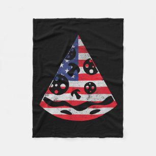 Pizza Unabhängigkeitstag Patriotisch USA-Flagge 4. Fleecedecke