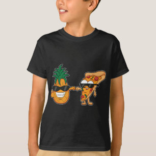 Pizza und Ananas Cartoon Design T-Shirt