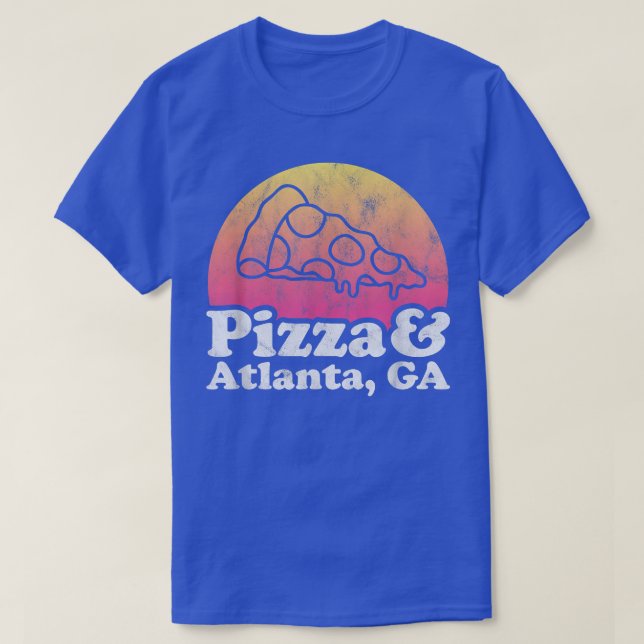Pizza und Atlanta, GA oder Georgia T-Shirt (Design vorne)
