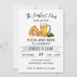 Pizza und Bier Couple Co-Ed Brautparty Einladung