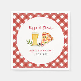 Pizza und Bier Lässige Paare Dusche Serviette