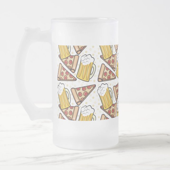Pizza-und Bier-Liebhaber Mattglas Bierglas (Links)