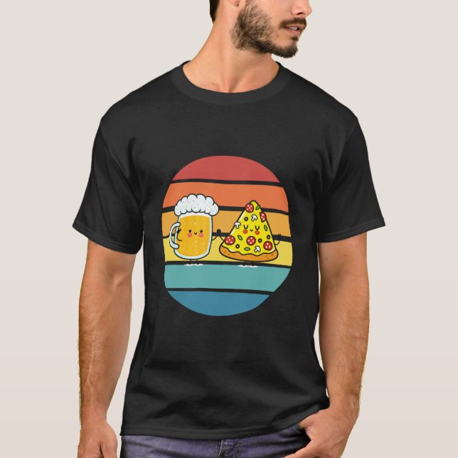Pizza und Bier T-Shirt (Vorderseite)