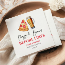 Pizza und Bier vor dem Ja-Wort - Paare-Party Serviette