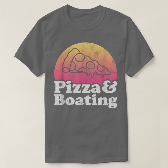 Pizza und Bootfahren T-Shirt (Design vorne)