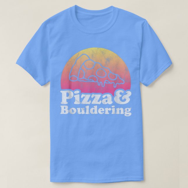 Pizza und Bouldering T-Shirt (Design vorne)
