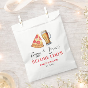 Pizza und Bräune bevor ich Probe essen Geschenktütchen