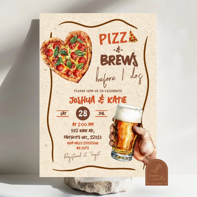 Pizza und Brews bevor ich Paare Dusche Einladung (Von Creator hochgeladen)