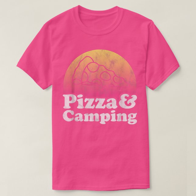 Pizza und Camping T-Shirt (Design vorne)