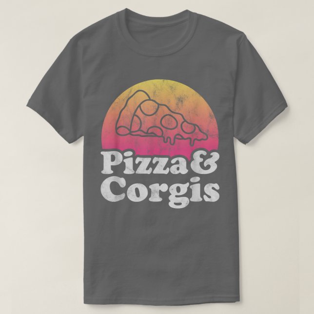 Pizza und Corgis oder Corgi-T - Shirt (Design vorne)