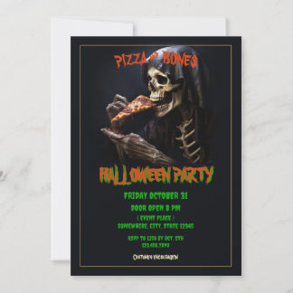 Pizza und Halloween-Party Einladung