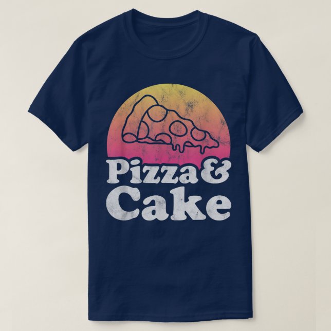 Pizza und Kuchen  T-Shirt (Design vorne)