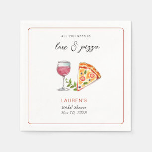 Pizza und Liebe Brautparty Serviette