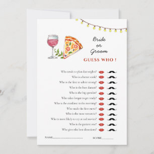 Pizza und Liebe 'Rate wer' Dusche-Spiel  Einladung