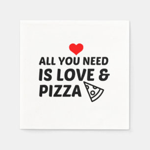 PIZZA UND LIEBE SERVIETTE
