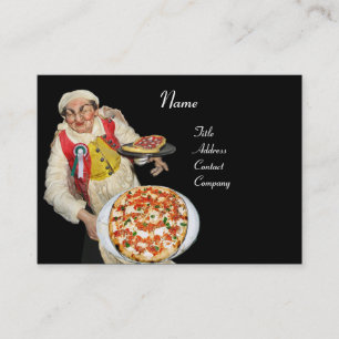 PIZZA UND MANDOLIN ITALIENISCHE KÜCHE, schwarz, ro Visitenkarte