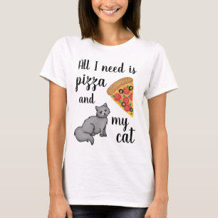 Pizza und meine Katze Funny T-Shirt