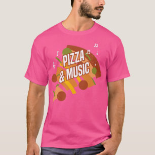Pizza und Musiknoten Clef Piano Musician T-Shirt