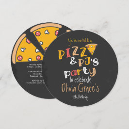 Pizza und Pajama Party Einladung