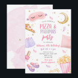 Pizza und Pajamas Sleepover Slumber Party Geburtst Einladung<br><div class="desc">Eine tolle Einladung für Ihre Kleinen zum Geburtstag!</div>