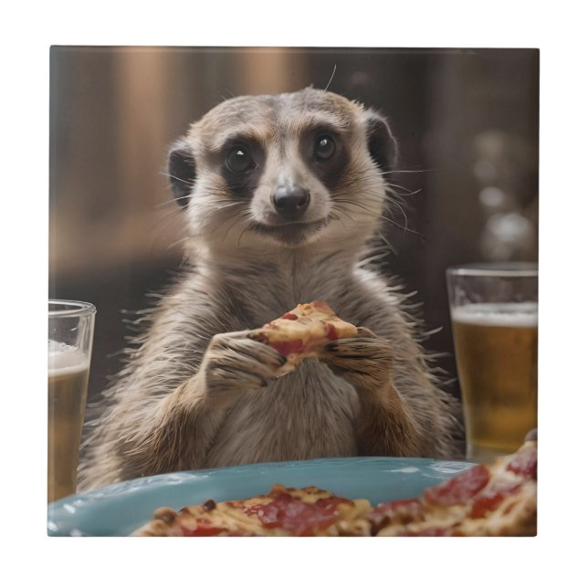 "Pizza und Pints: Eine perfekte Snackpause für Mee Fliese (Vorderseite)