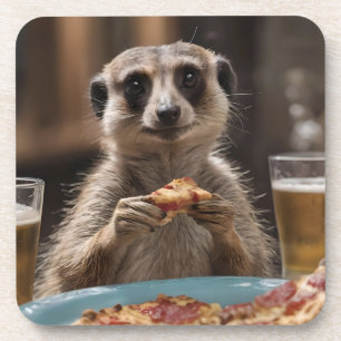 "Pizza und Pints: Eine perfekte Snackpause für Mee Getränkeuntersetzer