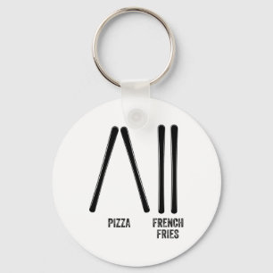 Pizza und Pizzen des Skilehrers und Pizzen des Fra Schlüsselanhänger