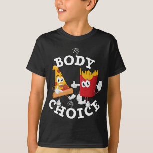Pizza und Pommes Frites meine Wahl Funny Fast Food T-Shirt