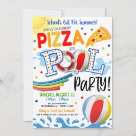 Pizza und Pool-Party Einladung