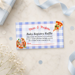 Pizza und Schnuller Blue Boy Baby Shower Geschenkl Begleitkarte