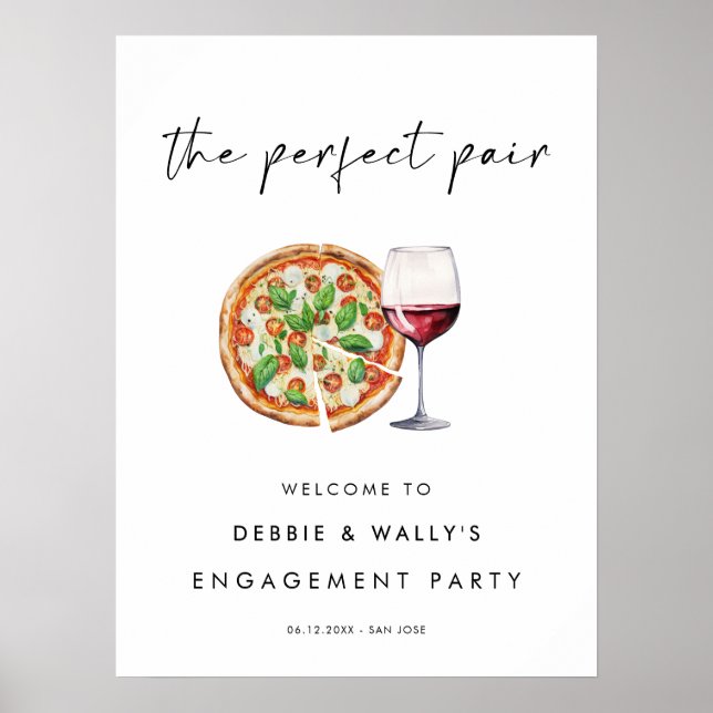 Pizza und Wein Die perfekte Partnerschaft Poster (Vorne)