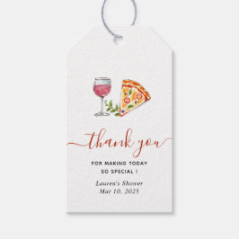Pizza und Wine Brautparty Vielen Dank Geschenkanhänger