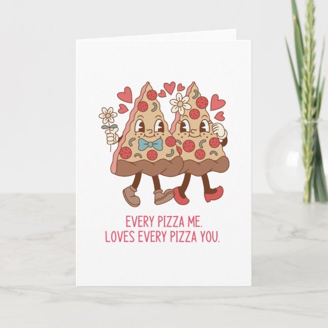 Pizza Valentine Karte (Vorderseite)