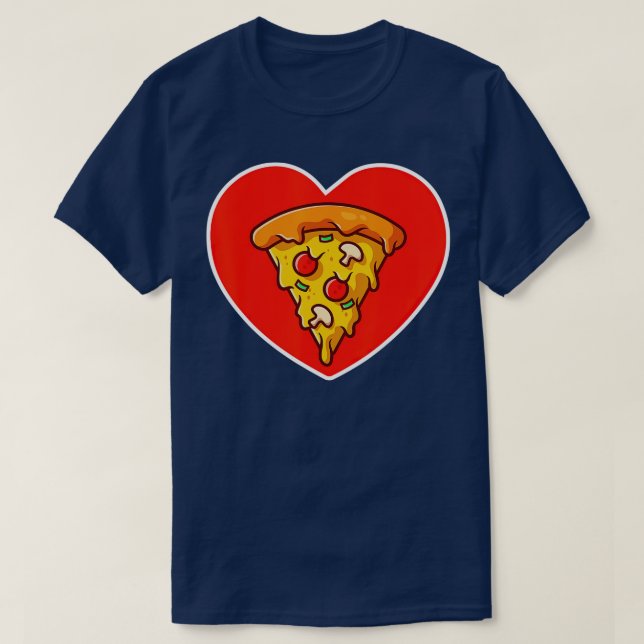 Pizza Valentine's Day Heart Cheese Tomato Funny Fo T-Shirt (Design vorne)