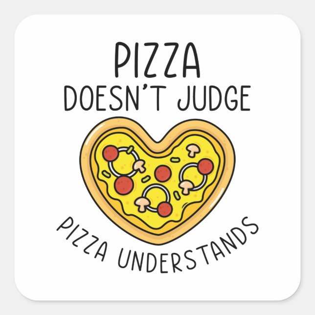 Pizza versteht quadratischer aufkleber (Vorderseite)