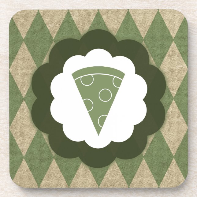 Pizza Vintag Getränkeuntersetzer (Vorderseite)
