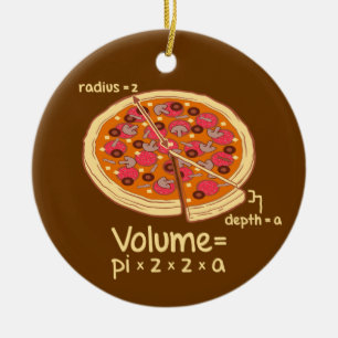 Pizza Volume Mathematische Formel = Pi*z*z*a Keramikornament