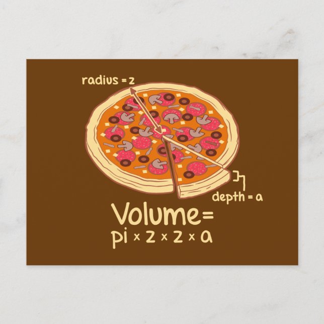 Pizza Volume Mathematische Formel = Pi*z*z*a Postkarte (Vorderseite)